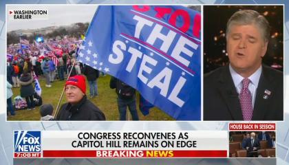 chyron reads, "CONGRESS RECONVENES AS CAPITOL HILL REMAINS ON EDGE"