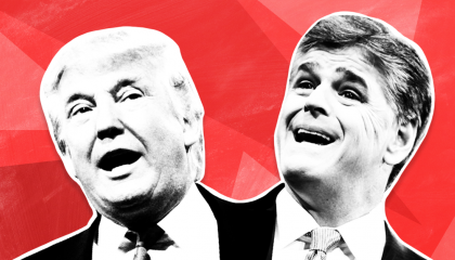 Donald Trump and Sean Hannity red
