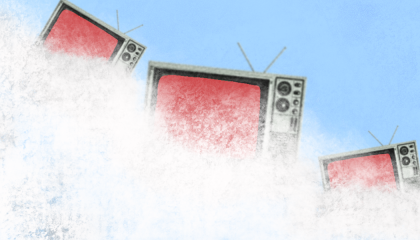 TVs in the snow