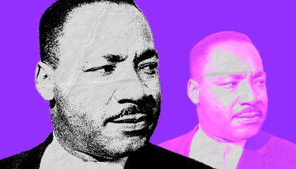 MLK with purple background 