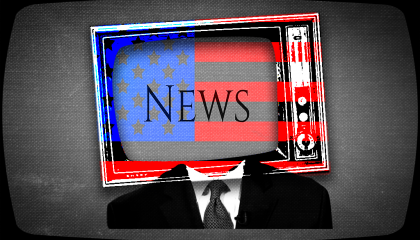 A body with a TV for a head and an American flag overlay. The TV says "News."