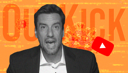 Clay Travis over OutKick and YouTube logos