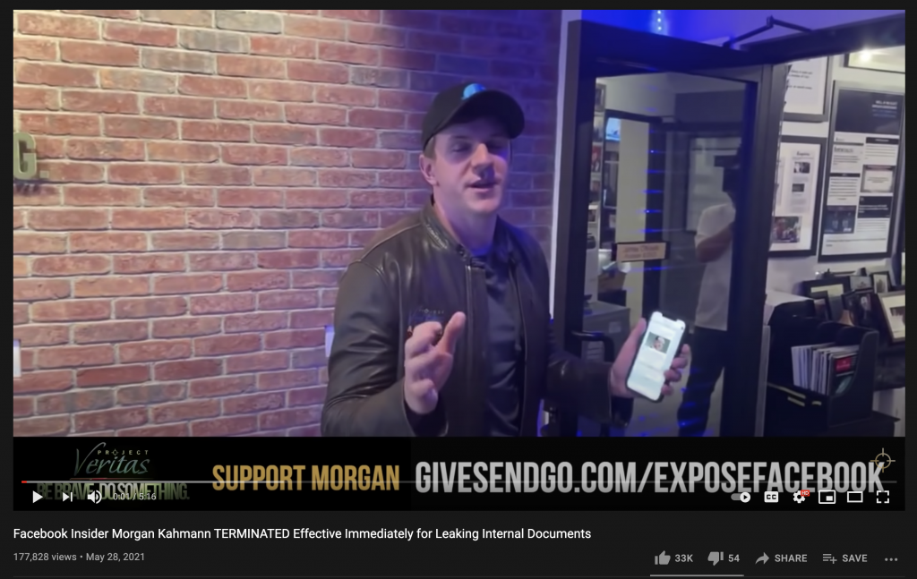 Project Veritas promotes a fundraiser for a "whistleblower." 