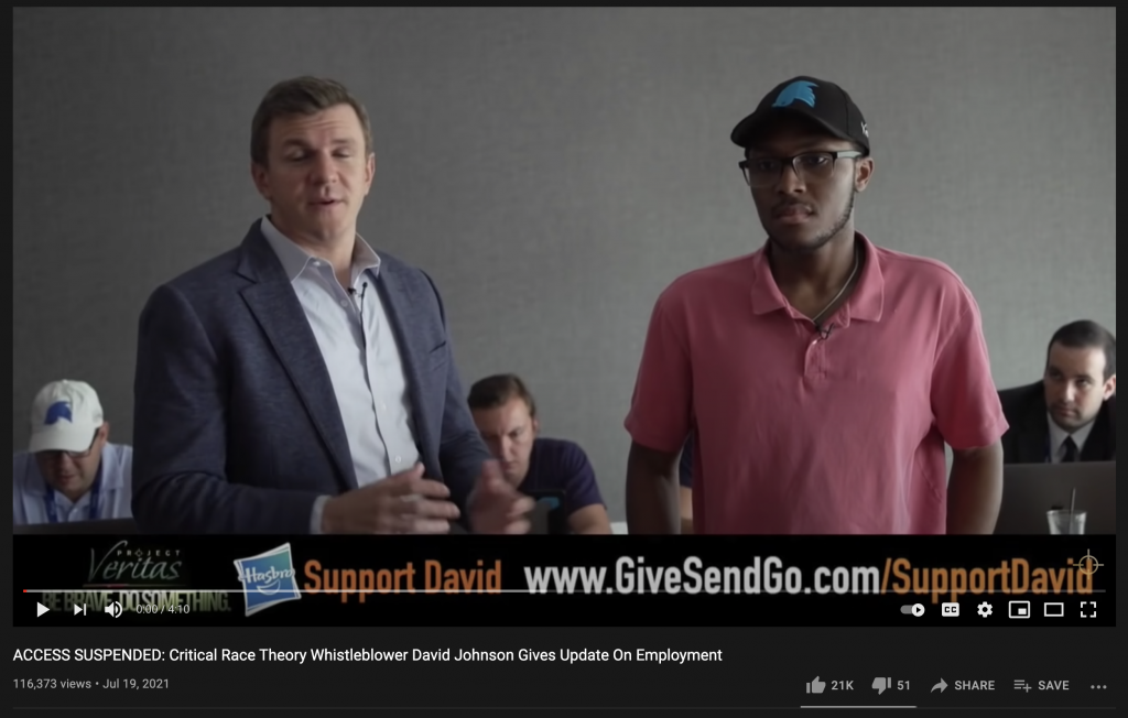 Project Veritas promotes a fundraiser for a "whistleblower." 